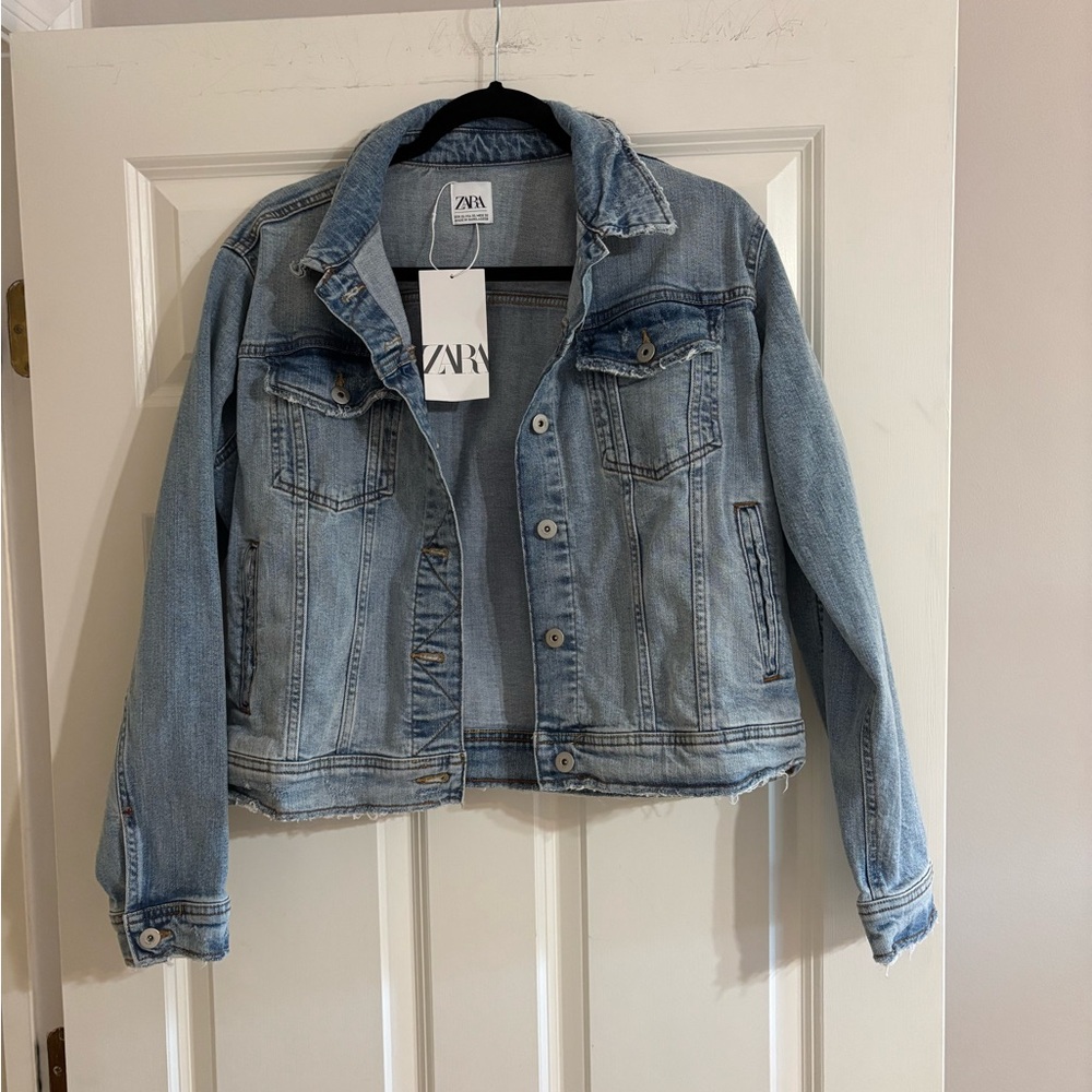 Zara Light Wash Denim Jacket - Pale Blue